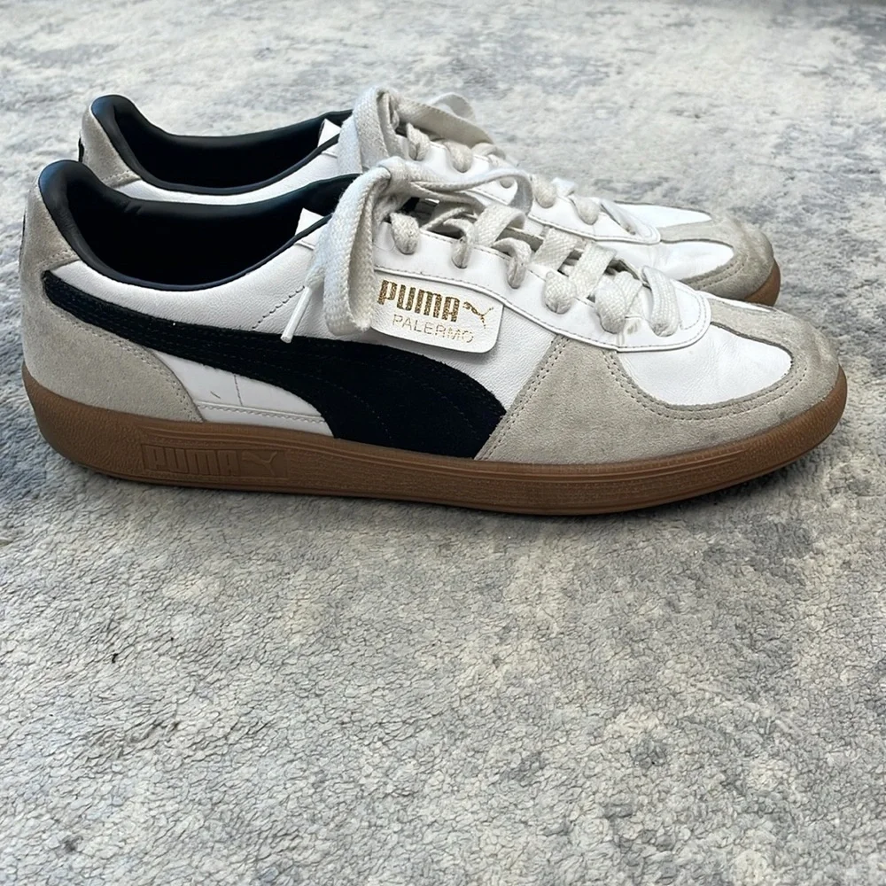 New Puma Palermo Leather Sneaker White Vapor Gray Shoe Mens Size 13